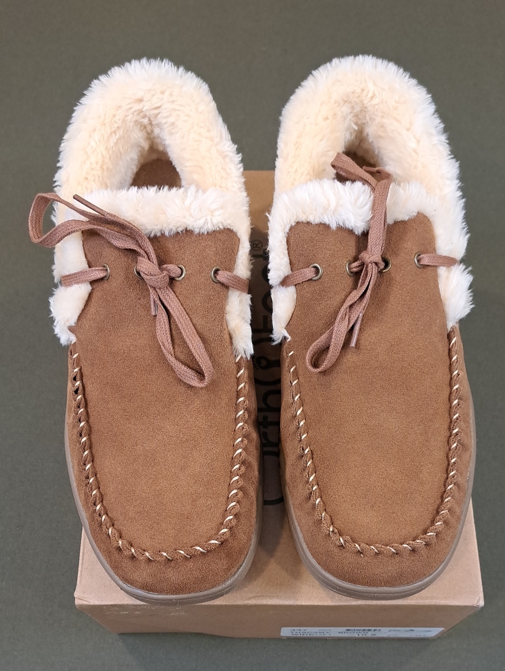 Orthofeet Tuscany Moccasin Slippers - Color: Brown - Size: Men 10.5 Wide (2E) - Picture 3 of 12